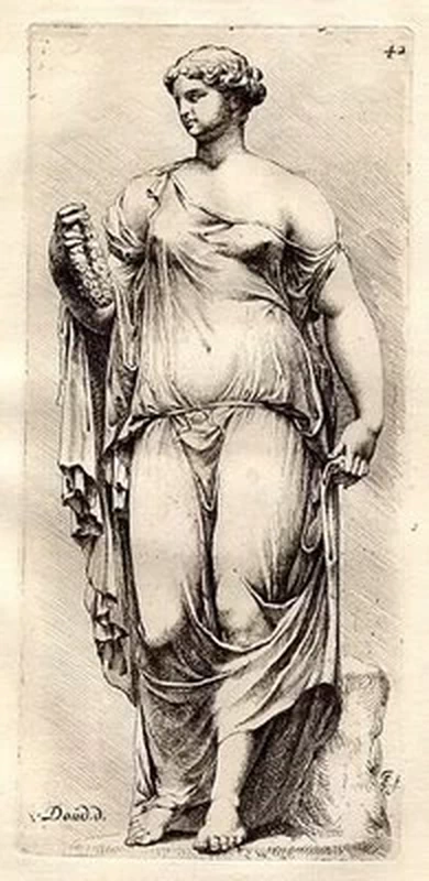 Willem Doudijns - Scultura romana femminile, vista di fronte